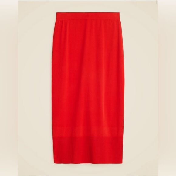 NWT J CREW Gauzy sweater-skirt in Electric Red - Picture 6 of 8